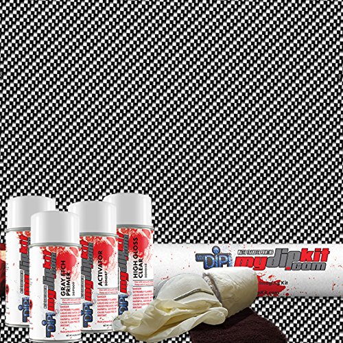 Large Black & Clear Carbon Fiber Hydrographics Kit Mydipkit - Cf-012 - My Dip Kit #TOP6