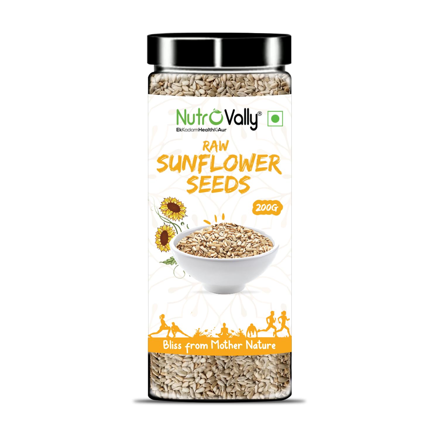 NutroVally Sunflower Seeds for Eating with Goodness of Magnesium | Healthy Snacks Seeds | High in Vitamin, Fibre & Protein 200 gm (B0CGNHZZXB) Amazon Price History, Amazon Price Tracker