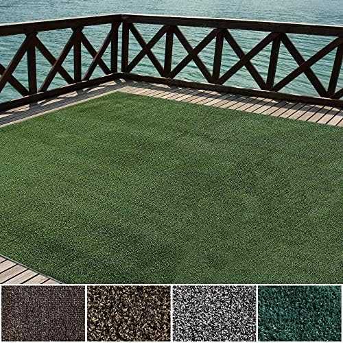 iCustomRug Indoor/Outdoor Turf Rugs and Runners in Green 6'X10' Low Pile Artificial Grass with Bound Pre-Finished Edges - Available in Many Other Sizes and Widths