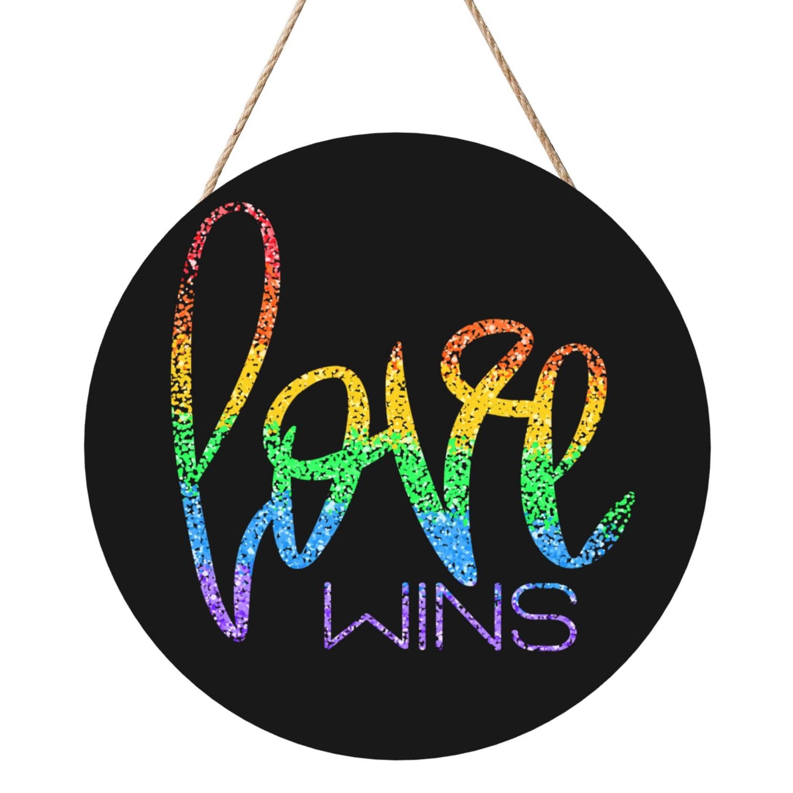 Lgbtq Pride Month Rainbow Gay Door Signs Plaques Wood Welcome Sign For Front Door Wall Hanging For Home Farmhouse Office Classroom Party Decoration
