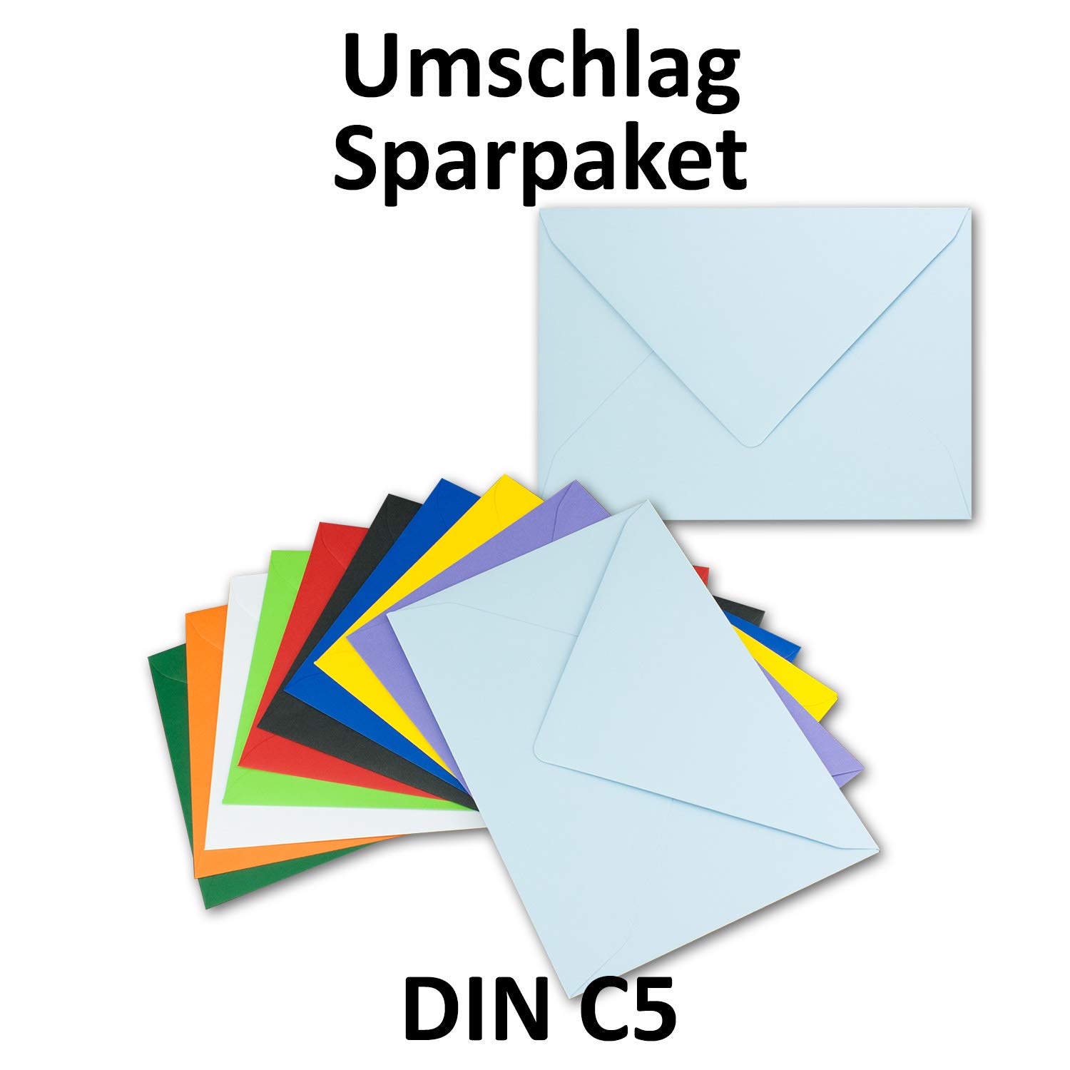 400x farbige Brief-Umschläge gemischt - ca. C5-152 x 218 mm - bunte Mischung - Haftklebung/Nassklebung - Mit und Ohne Futter - GUSTAV NEUSER