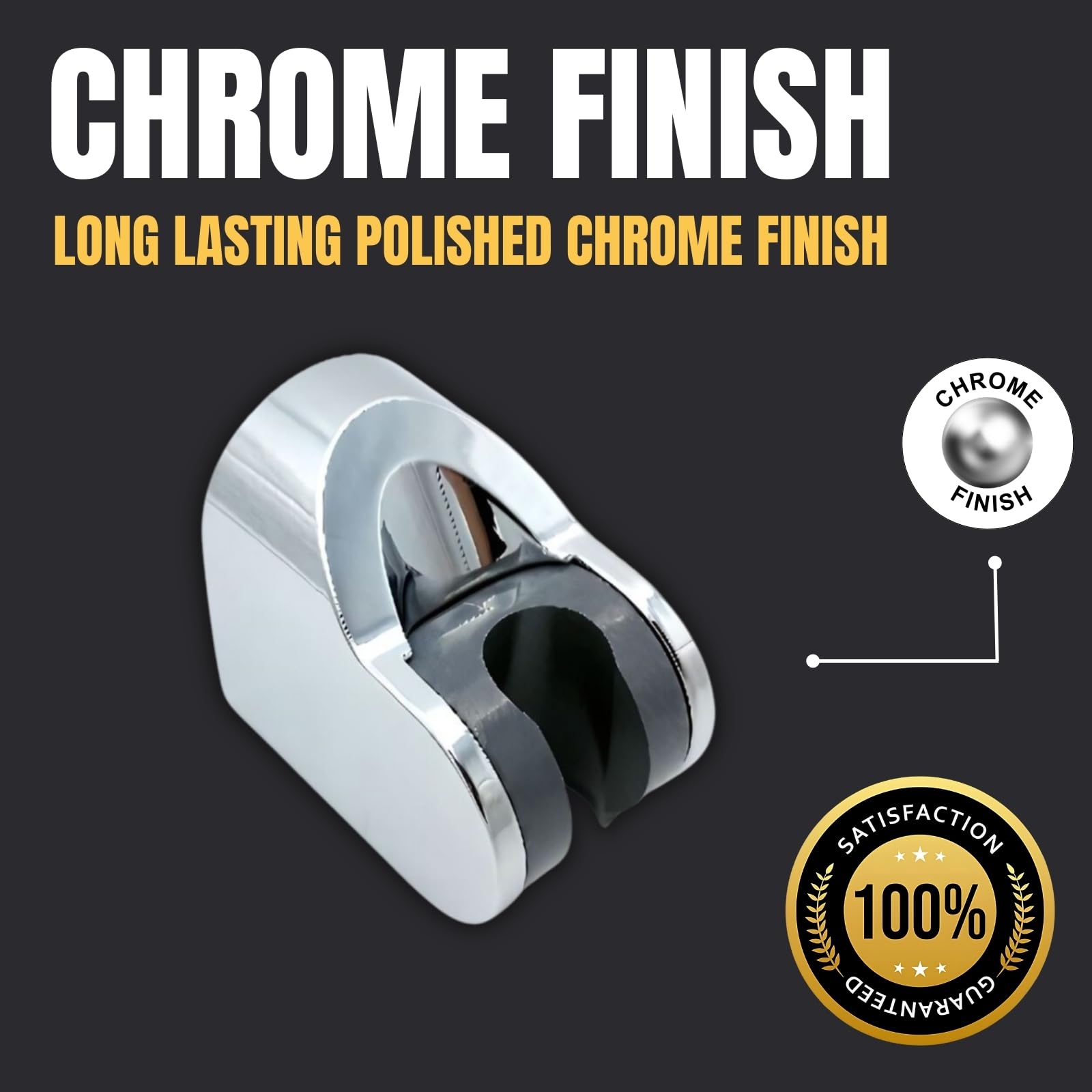 Chrome Square Shower Head Holder Bracket - Modern Bathroom Accessory for Secure Mounting and Stylish Design - Image 3