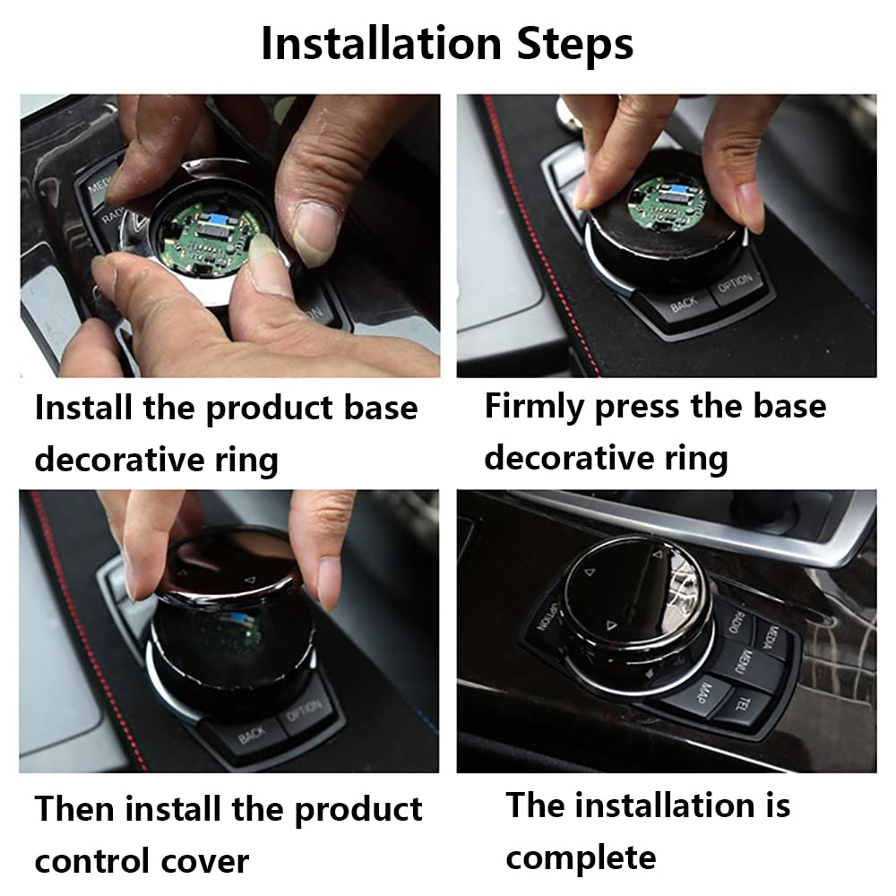 Copertura per pulsanti multimediali Console Centrale Grande Pulsante Multimediale Modificato Compatibile con BMW Serie 1, F20 Serie 3, F30 Serie 5, F10