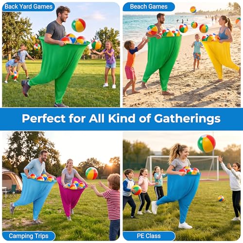 Image of Granny Pants Yard Game, Granny Pants Outdoor Game with Oversized Pants, Bouncy Balls, Pumps & Storage Bag, Backyard Games for Adults, Family Reunion, Carnival Field Day Events Toss Games