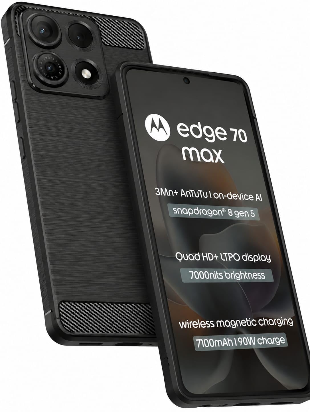 Ultimate Black Armor Back Cover Case for Motorola Moto Edge 70 Max 5G; Sleek, Stylish, and Unbeatable Protection | Carbon Fiber Rugged Armour-image-13