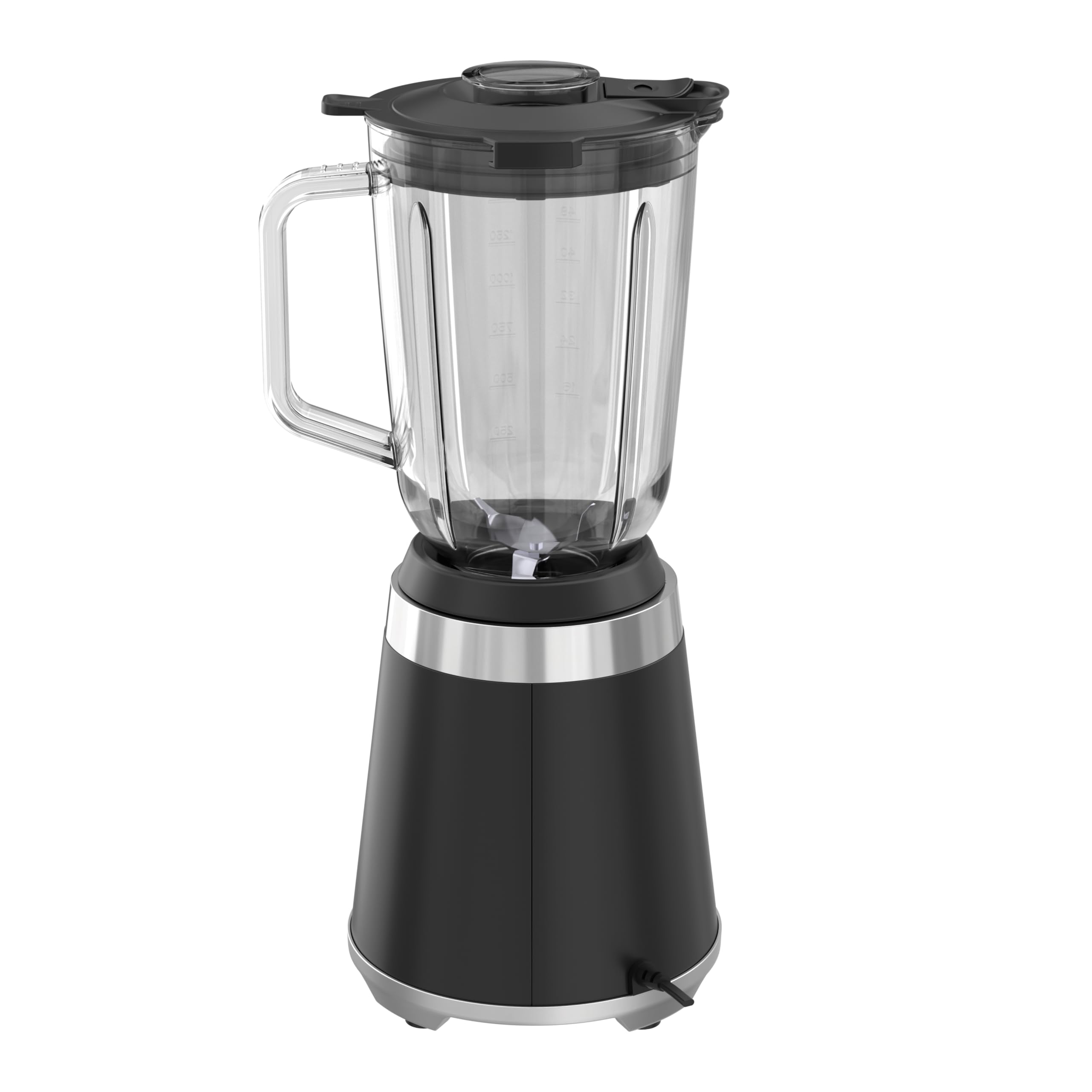 NUTRI-BLENDER GLAS mikser stojący o wysokiej wydajności, 1300 W, mikser do smoothie, profesjonalny blender, szklany pojemnik 1,75 l, obudowa ze stali nierdzewnej, 4 ostrza, nie zawiera BPA, cichy
