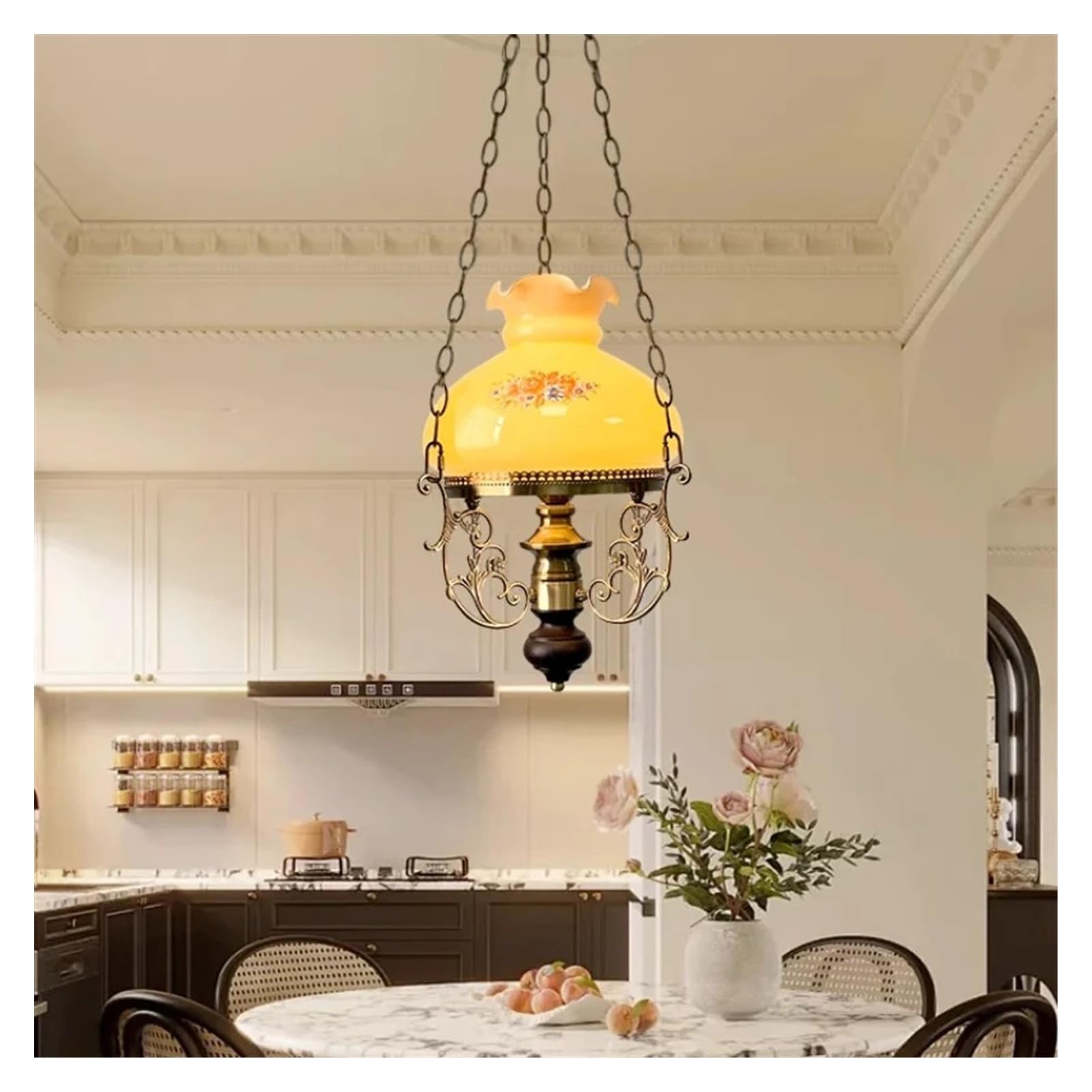 Lustre suspension LED de luxe européen en verre ciselé pour salon raffiné