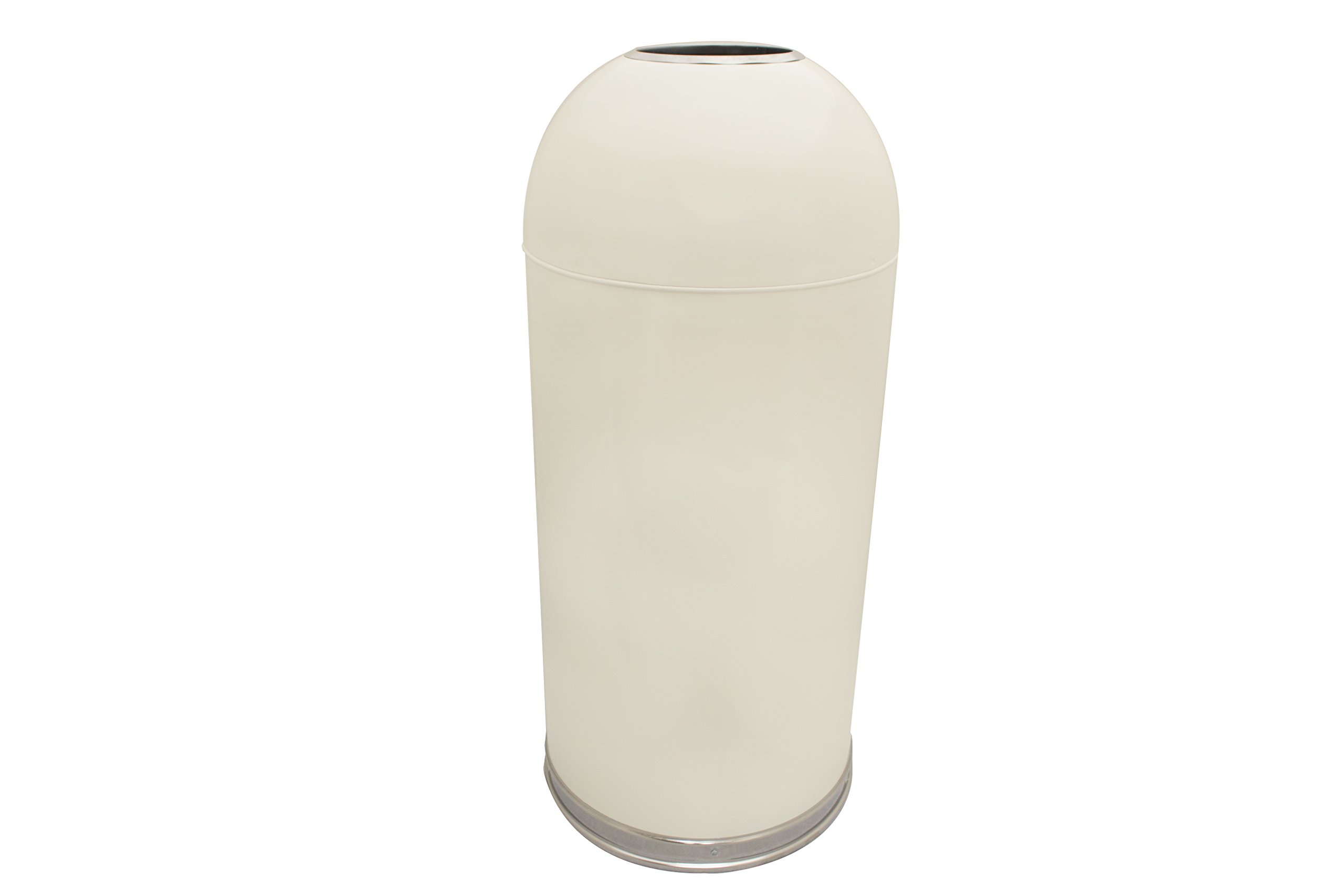 Steel 15-Gallon Standard Open Top Indoor Waste Receptacle with Galvanized Liner by Witt Industries – Round, 15.0 gallons, Steel, Almond, Model 415DTAL