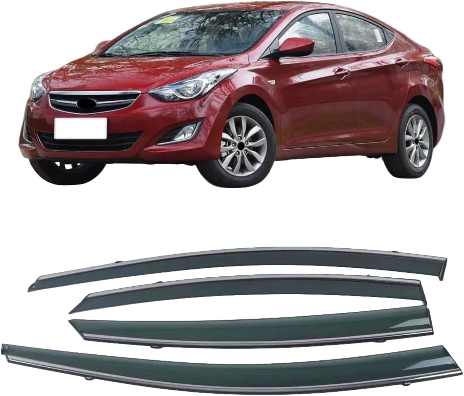PANXUC Car Wind Deflectors for Hyundai Elantra MD 2010-2015, Side Window Wind Rain Deflector Window Visor Sun Rain Guard Smoke Guards
