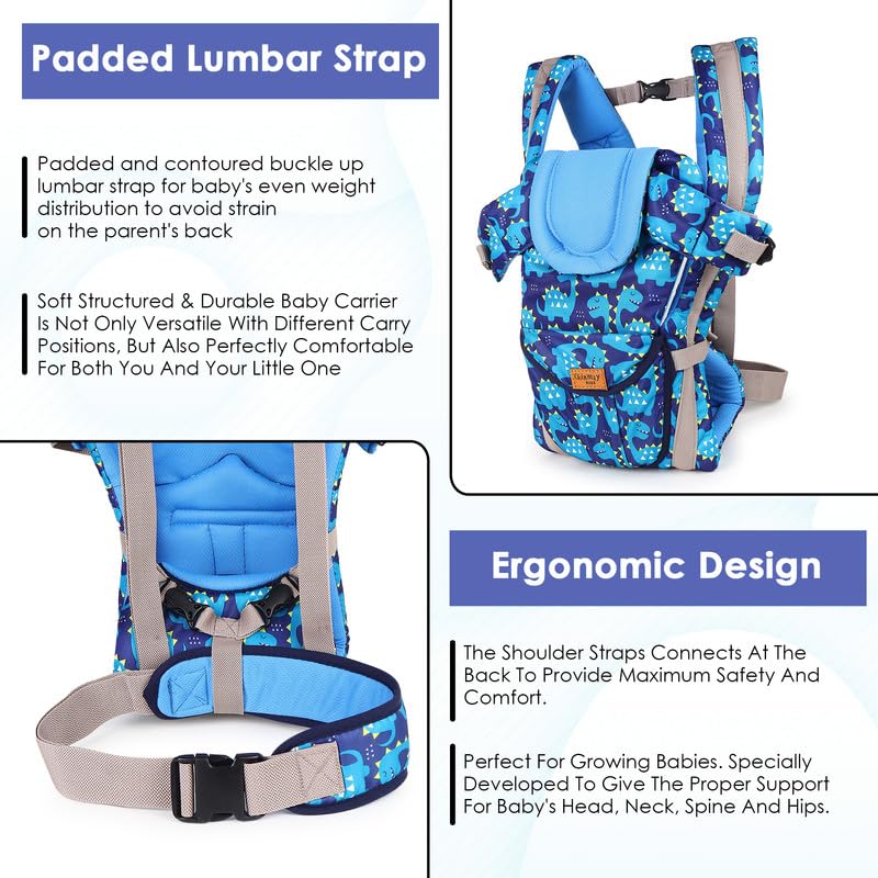Image of Chinmay Kids Baby Carrier 4 in 1 Carry Bag Baby Carrier Cuddler Air Mash Fabric Baby Carrier, Royal Blue