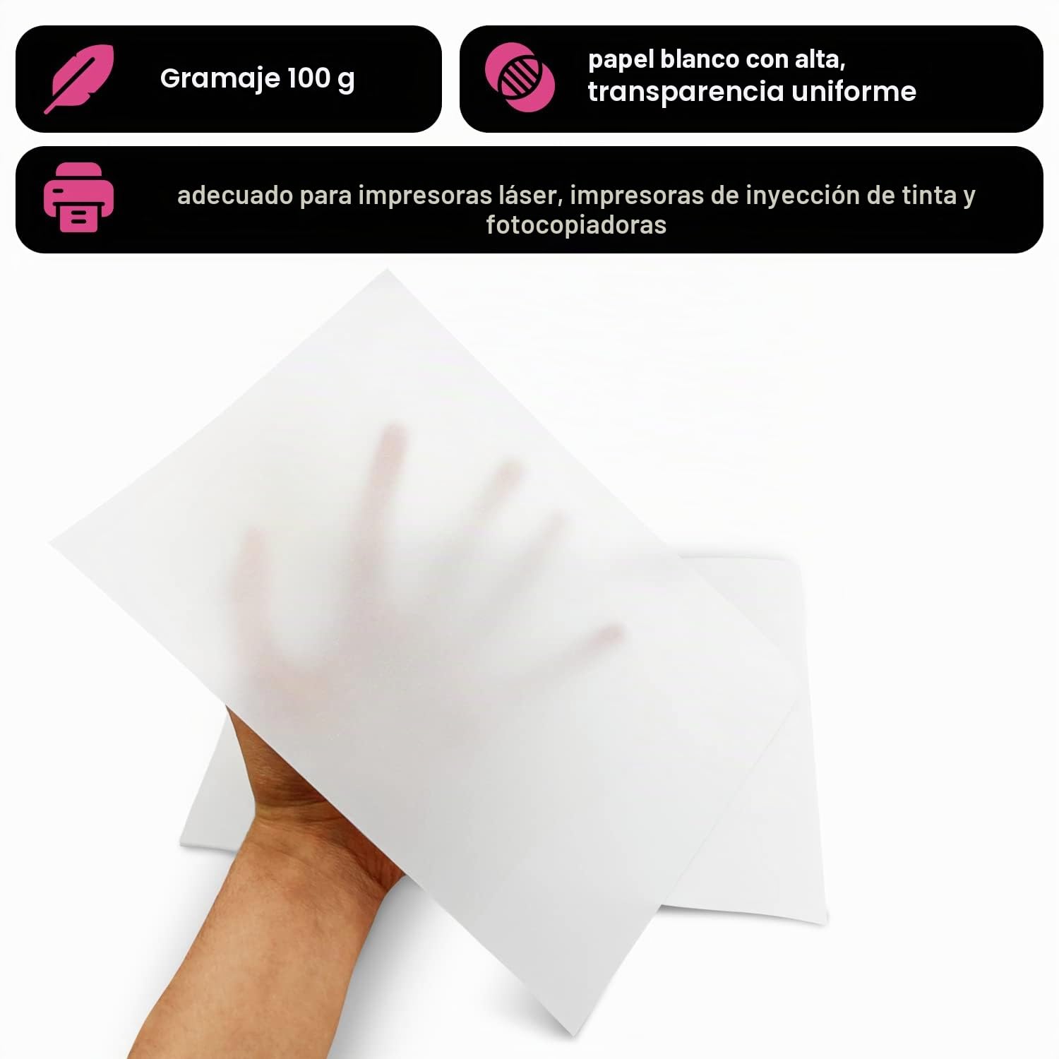 Netuno 100 hojas de papel vitela blanco A5 148x210mm 100g Golden Star papel de calco rastreo transparente translúcido para transfer impresión invitaciones bocetos dibujos caligrafía animación | Papel transparente para linternas, ventanas e invitaciones pa