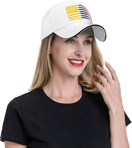Miniatura 3 de Gorra de béisbol colombiana con bandera de Colombia americana de Estados Unidos, gorra de béisbol para papá con visera plana, sombrero de hip hop