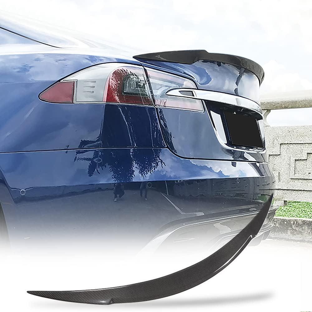 Model S Carbon Fiber Trunk Spoiler for Tesla Model S 2012-2025 Tail Wing Rear Trunk Lid Spoiler Wing Compatible Factory Outlet (Carbon Fiber)
