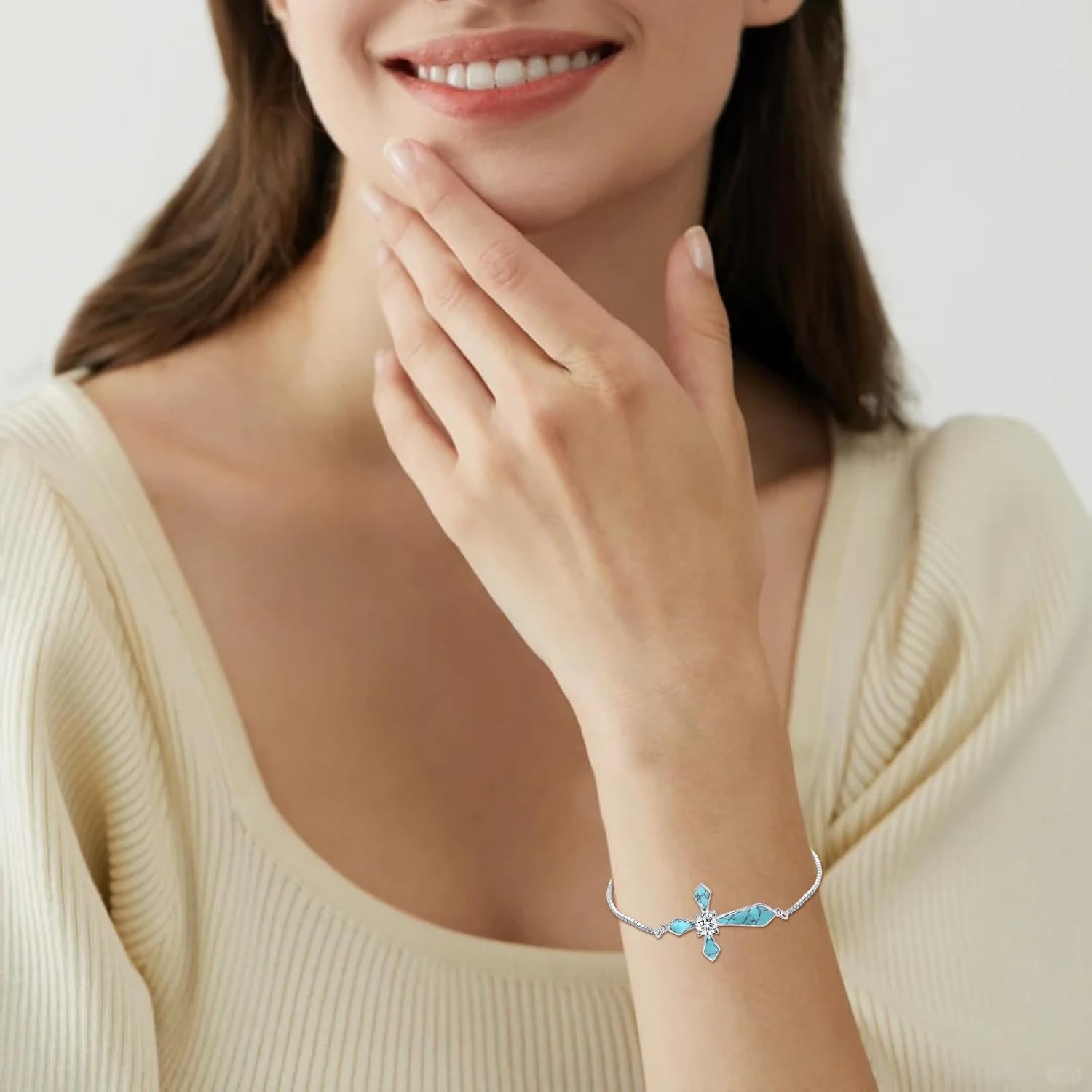 Midir&Etain Cross Bracelet 925 Sterling Silver Faith Christian Religious Anklet Bracelet Christian Cross Jewelry Gifts for Women - Image 4