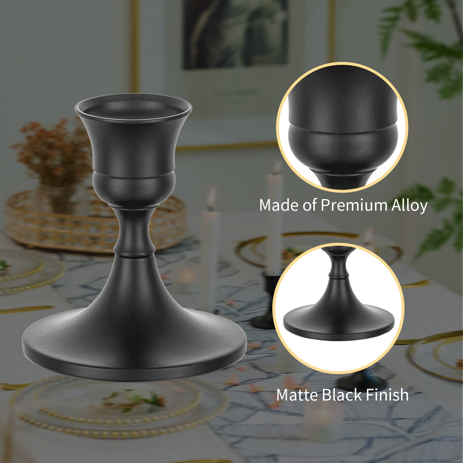 Candelabro Vintage 5 Bracci In MetallO Oro - Per Matrimoni, Cene Romantiche E Decorazione - Foto 2