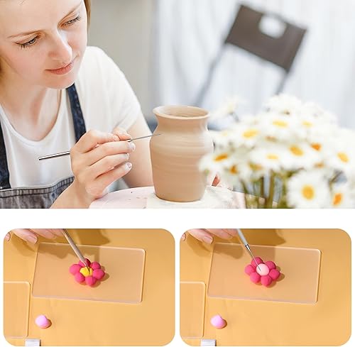 Miniatura 7 de Herramientas de corte de arcilla polimérica, Pasador de rodillo acrílico, Cortadores de arcilla flexible de 5 piezas, Cortadores de cerámica Kit de