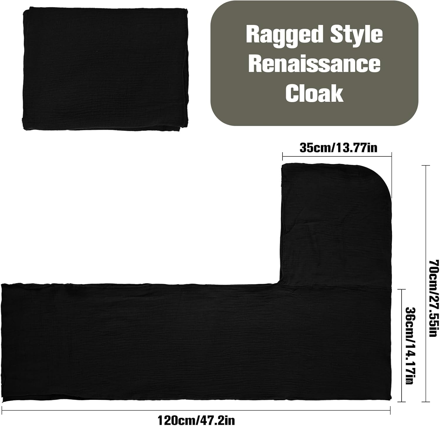 Women Men Multifunctional Shawl Scarf Cape, Medieval Hooded Cowl Cape, Fashion Vintage Hooded Cowl for Halloween Cosplay - Image 5