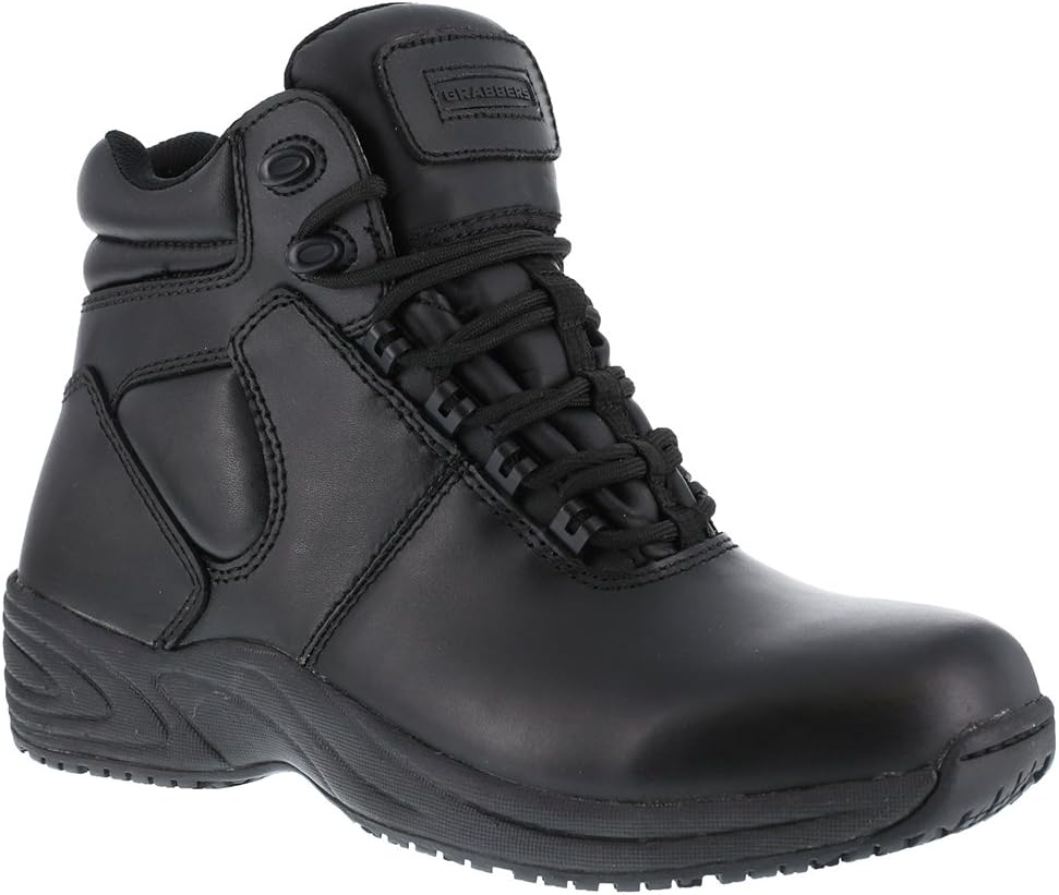 Grabbers Mens Fastener Slip Resistant Soft Toe Work/Duty - Black