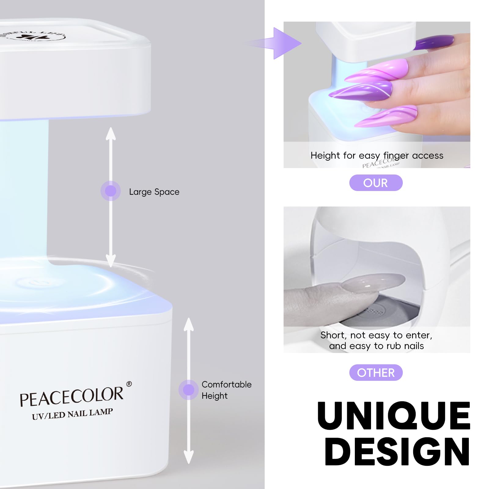 PEACECOLOR Mini UV Light - Fast Gel Nail Curing -6
