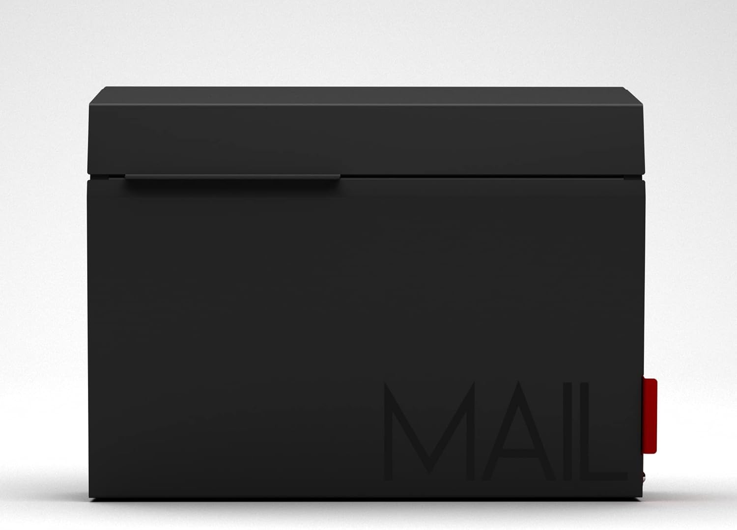 Sophia, Mailbox with Outgoing Flag, Personalized, Black Powder Coated, Mid-Century Metal Boxes with Vinyl Number Decals