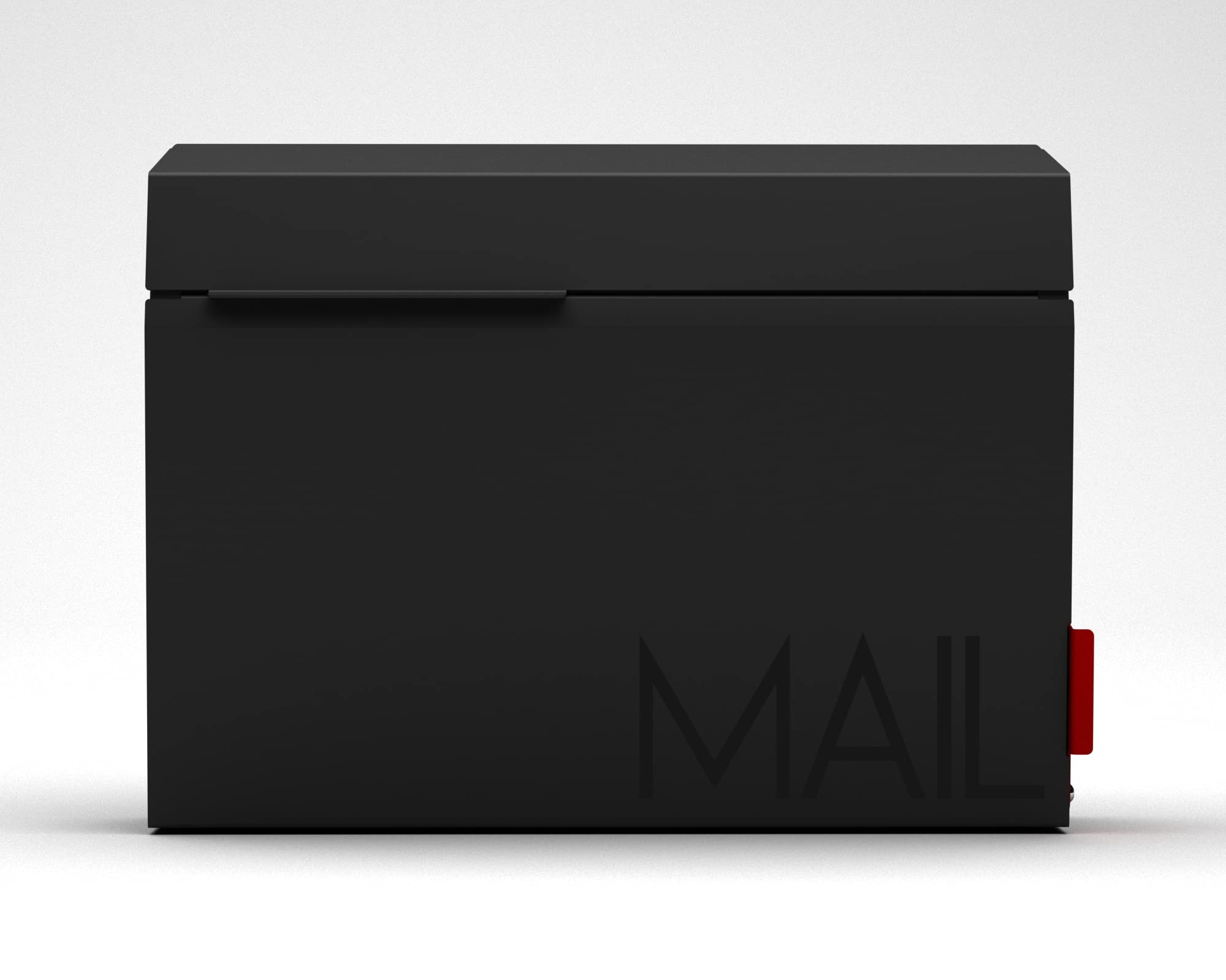 Sophia, Mailbox with Outgoing Flag, Personalized, Black Powder Coated, Mid-Century Metal Boxes with Vinyl Number Decals