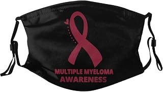 Multiple Myeloma Awareness Face Mask with 2 Filter Adjustable Breathable Reusable Dust Mask Black