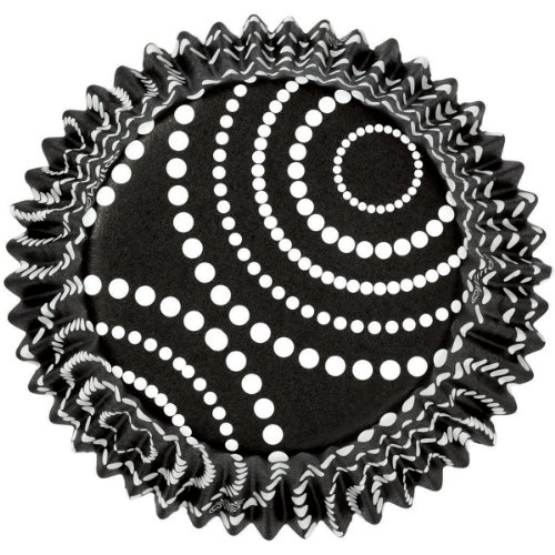 Wilton ColorCups Black Circle Dots Standard Baking Cups, 36 Count