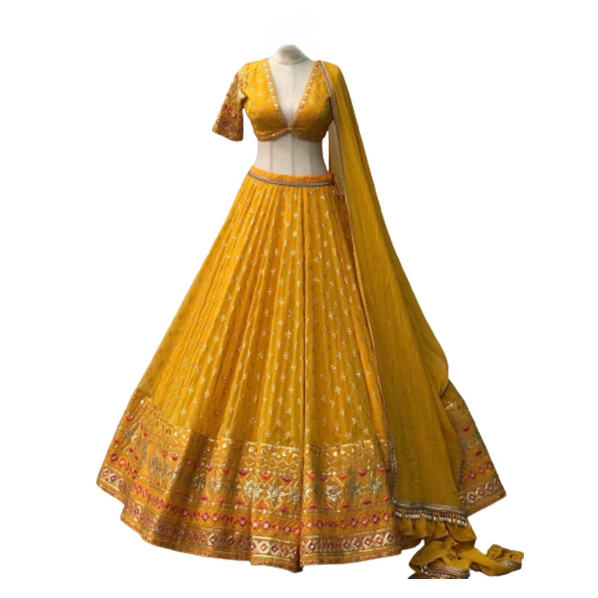 Women's Georgette Solid Semi-Stitched Lehenga Choli Set (R_R_1134)-image-46
