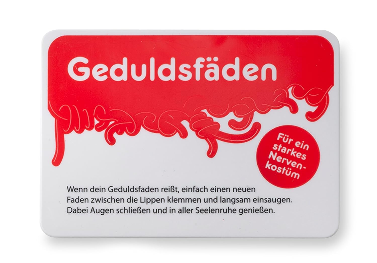 Geduldsfäden, Fruchtgummischnüre mit Erdbeergeschmack aus der Schiebeschachtel, 1er Pack (24g), von Liebeskummerpillen