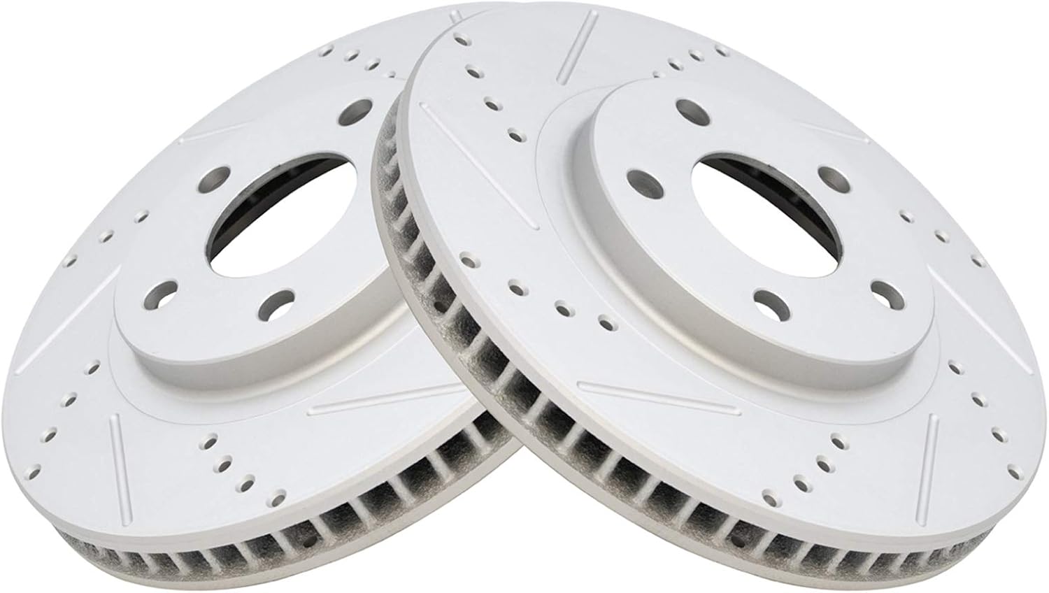 TRQ Front Performance Brake Rotor Drilled Slotted Pair for Aurora/Bonneville/Camaro/Deville/Eldorado/Firebird/Impala/Intrigue/LeSabre/Monte Carlo/Park Avenue/Riviera/Seville