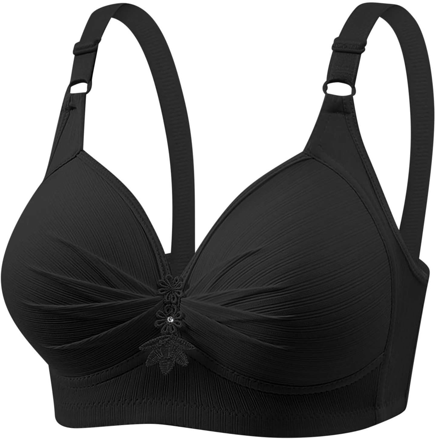 5 Pack Bras for Women Full Support No Underwire Seamless Wireless Breathable Everyday Bras Plus Size Push Up Bralette