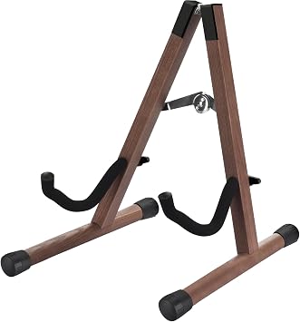 Guitar Stand, Acoustic Guitar Stands Floor, Electric Wooden Guitar Stand, A Frame Folding Guitar Holder Stand Display Acoustic, Electric, Bass Guitars, Easy to Assemble