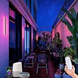 Smart Wall Sconces Indoor RGB LED Wall Light Fixtures,Modern Black Wall Mounted Lamp for Bedroom,Liv