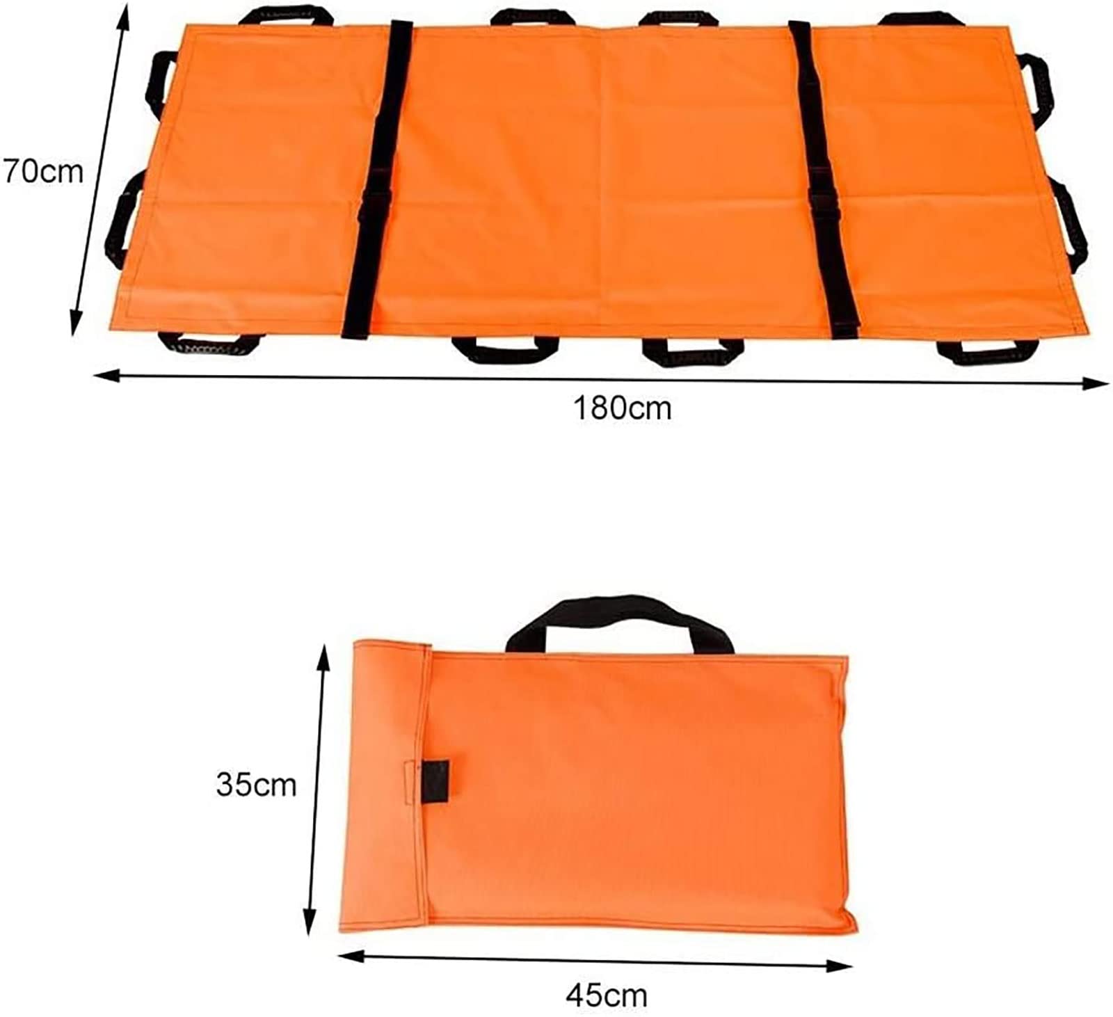 Brancard portable, brancard souple et imperméable à 12 poignées, brancard pliable de secours d'urgence pour hôpitaux, installations sportives, ambulances, matériel médical pour personnes handicapées a