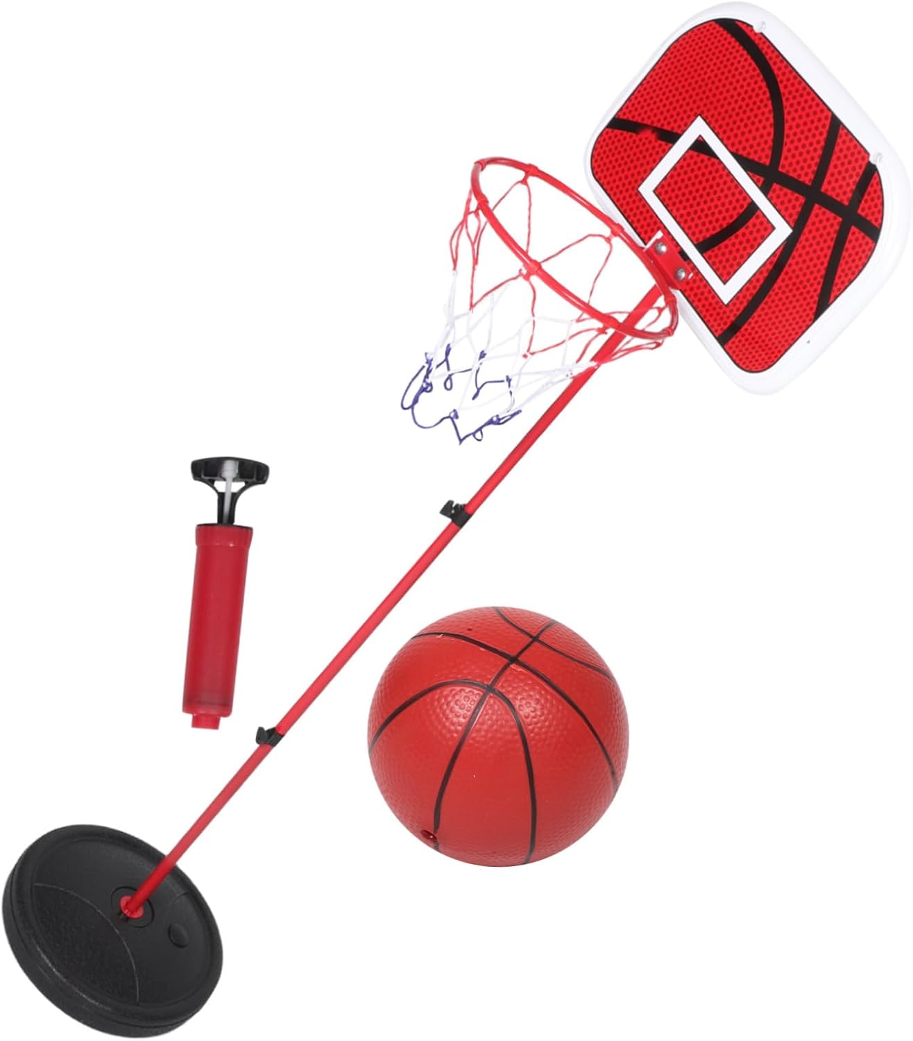 YARNOW Portable Basketball Hoop for Boys and Girls Mini Basketball Stand Adjustable Height Indoor Outdoor for Toddlers Poolside Play Sturdy Iron Rod Promotes Physical Skills up