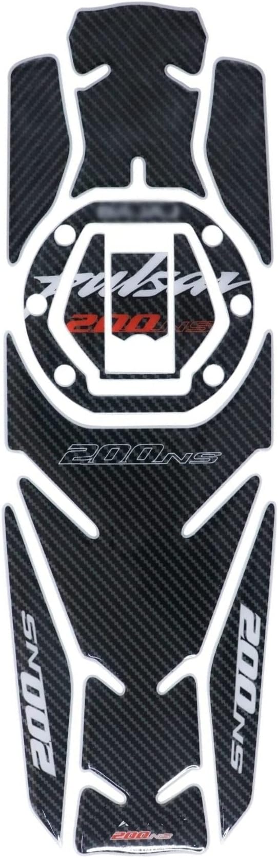 Top and Town Customize White Bajaj Pulsar Tank Pad & Fuel Cap Sticker