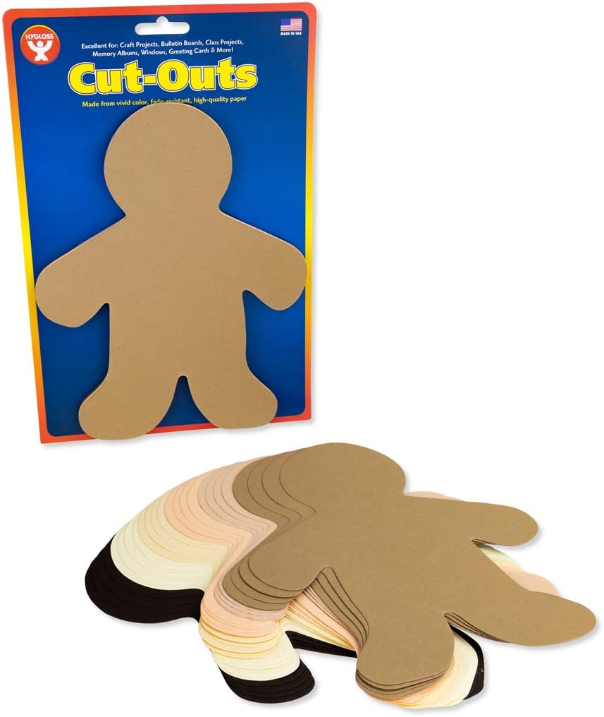 Hygloss Multicultural Family Cut-Outs, 8.5" Daddy, Inch, Assorted 24 Count