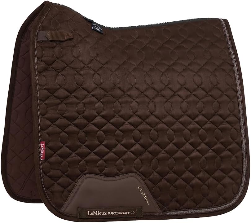 LeMieux Crystal Suede Dressage Square - Sparkle & Braided Detail Trims - Equestrian Saddle Pad