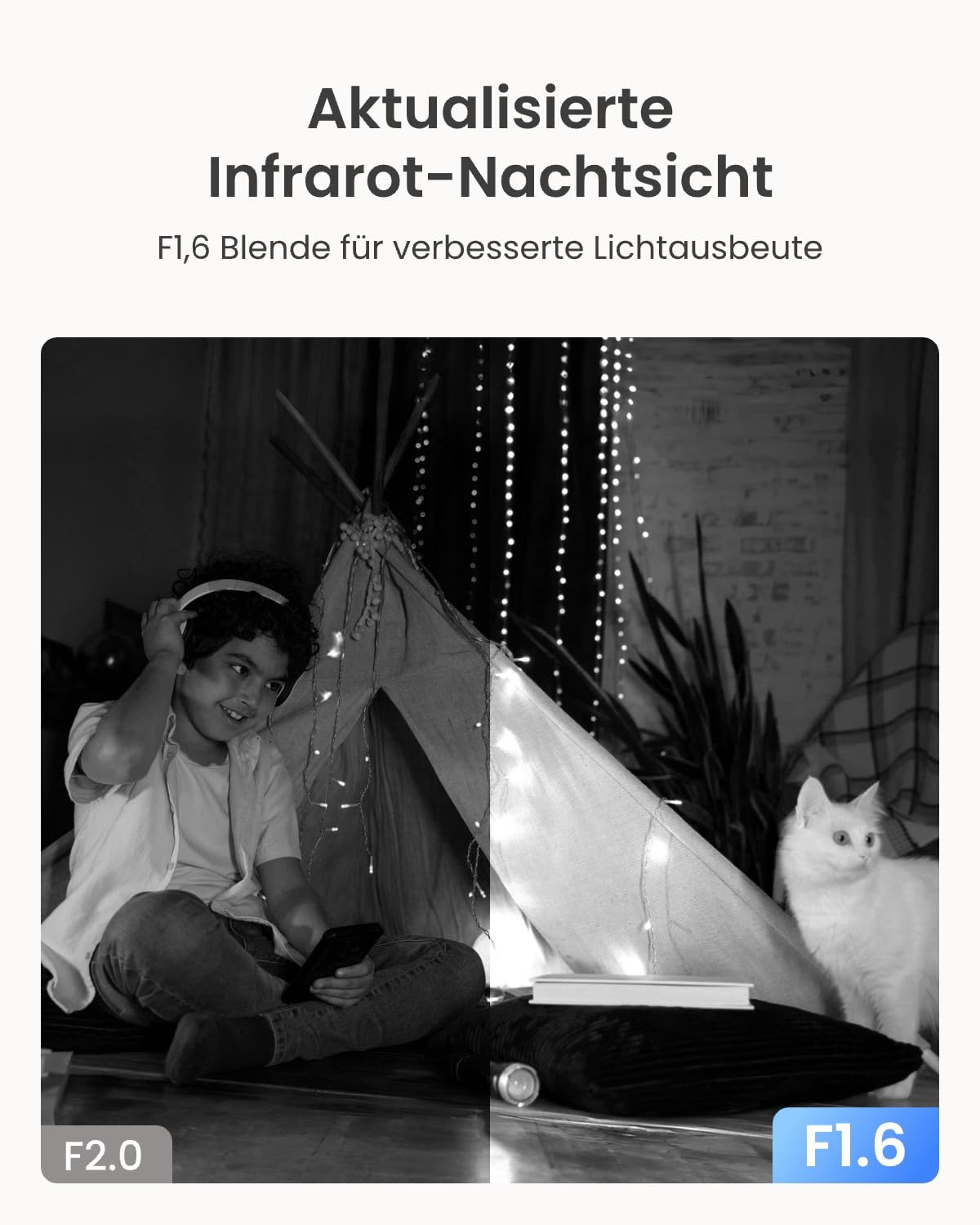 Reolink 3K Überwachungskamera Innen WLAN Schwenkbar, Home und Baby Monitor mit Personen-/Haustier-/Baby-Schreierkennung, Auto-Tracking, 2,4/5GHz WiFi IP Kamera Indoor, 5MP IR-Nachtsicht, E1 Pro