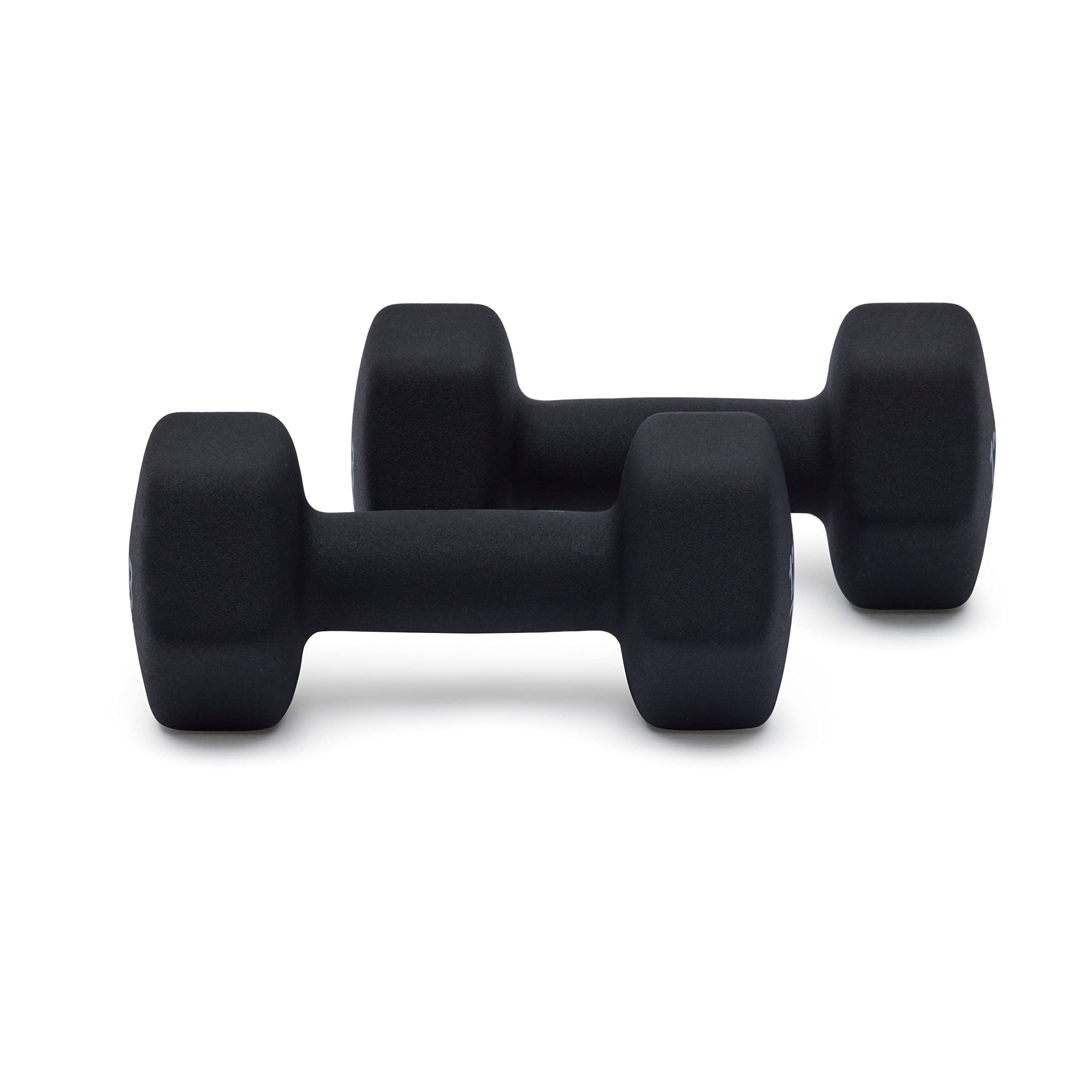 Amazon Basics Neoprene Coated Dumbbell Hand Weight Set, 12-Pound, Set of 2, Black