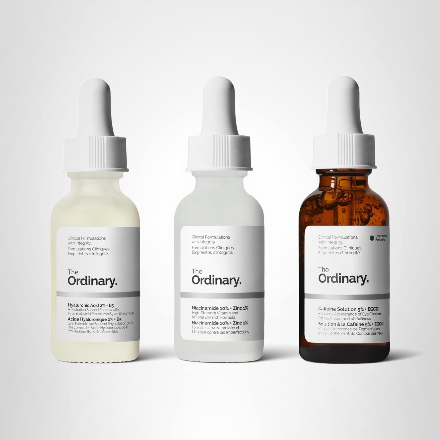 The Ordinary Serum Favorites Set – Hyaluronic Acid 2% + B5, Niacinamide 10% + Zinc 1%, Caffeine Solution 5% – Eye and Face Serums for Hydrating, Brightening & Pore-Minimizing Skin Care