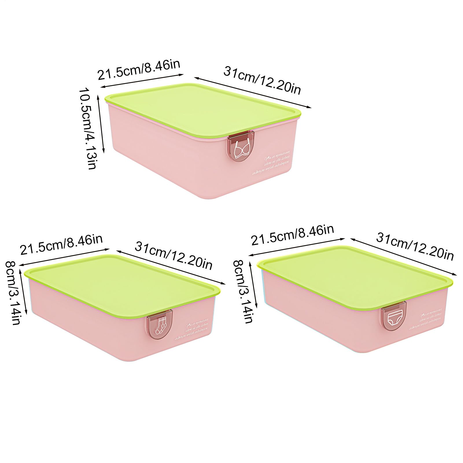 Schubladen-Organizer-Set – Aufbewahrungsboxen für den Schrank | Mülleimer mit Trennwand für Unterwäsche, BHs, Schals, Schmuck, Krawatten, Dessous, Gürtel, faltbar, Salz