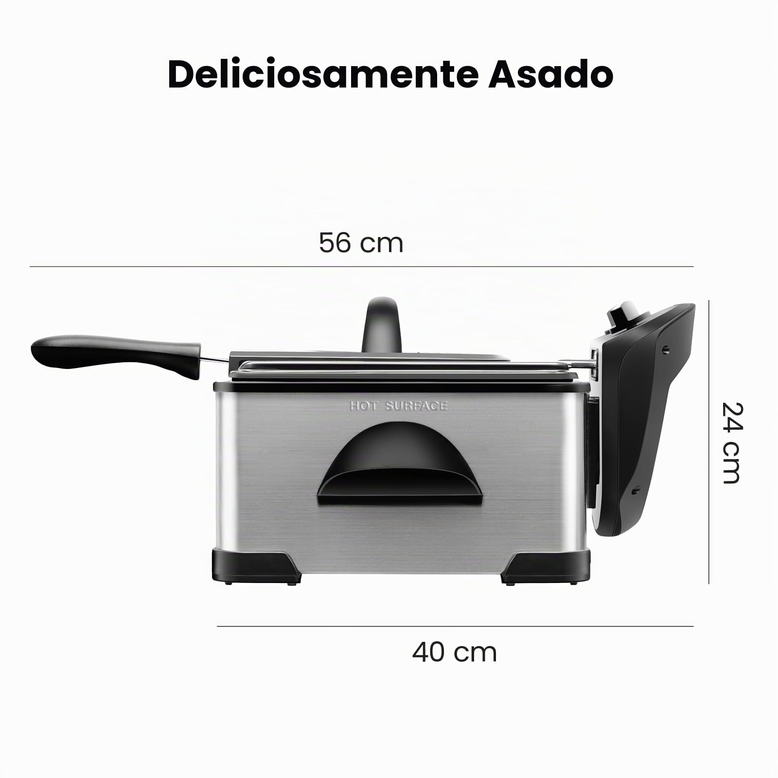 Chefman 4.5 Litre Deep Fryer with Basket for Home Use, XL Jumbo Size Fry Basket Strainer, Adjustable Temperature & Timer Fish Fryer, Chicken Fryer, French Fry Maker, Gifts for Cooks, Stainless Steel