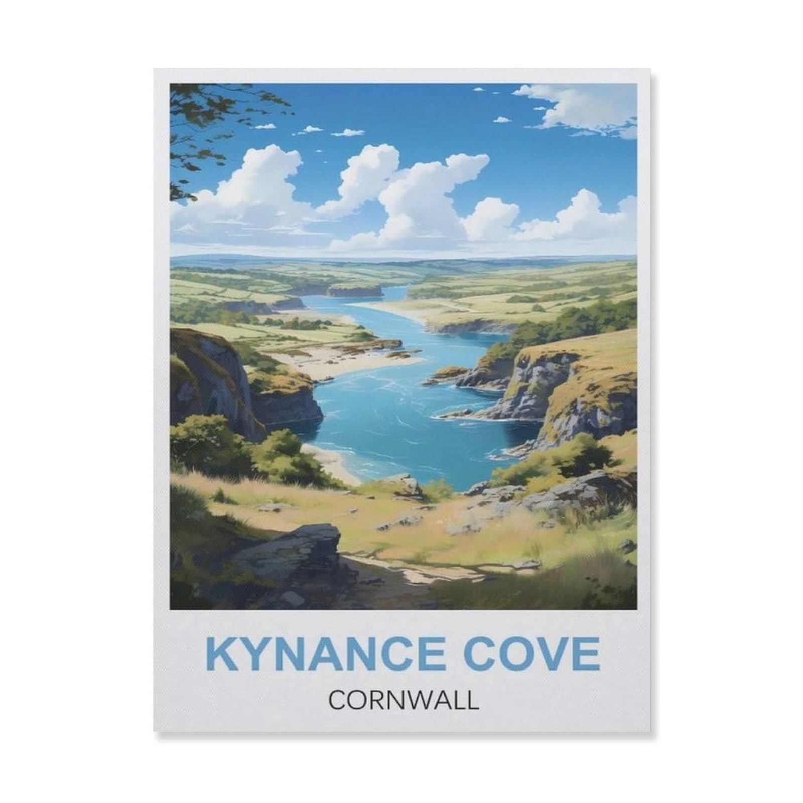 Funny Bathroom Wall Decor Signs，Kynance Cove Cornwall(20x30cm）