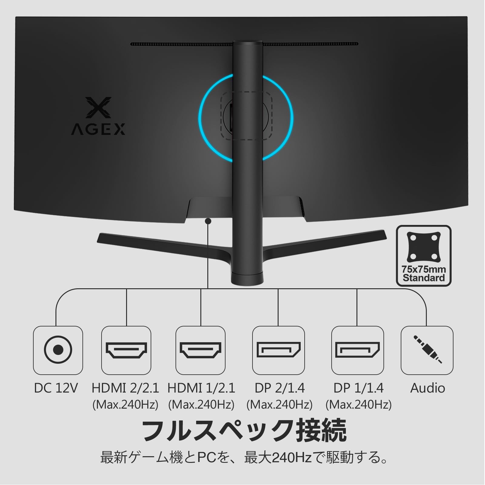 Amazon.co.jp: AGEX 34インチ ウルトラワイド 曲面 ゲーミングモニター