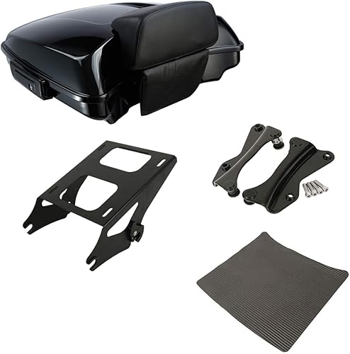 Miniatura 21 de TCMT - Caja de maletero para motocicletas Black Latch Razor con almohadilla de respaldo para Harley Touring 2014-2025 CVO Road King Road Glide