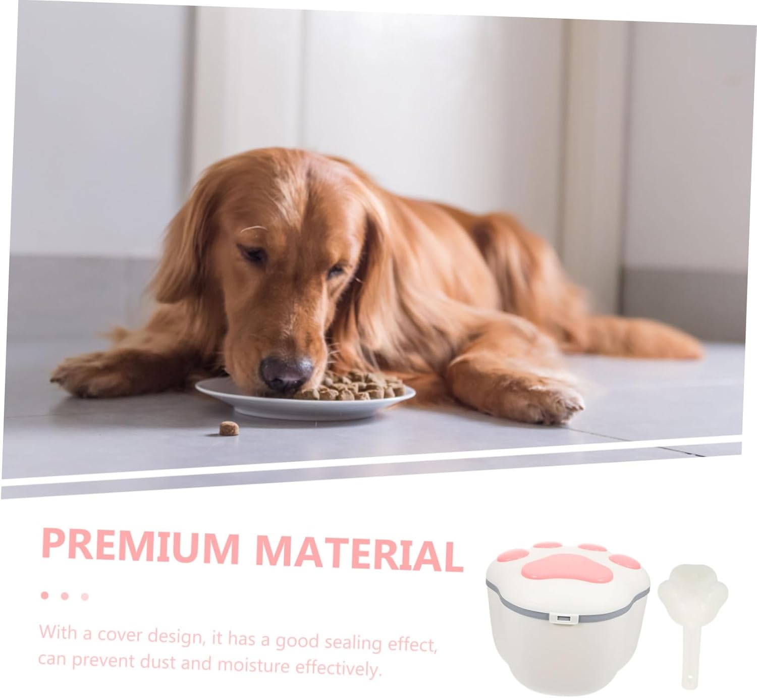 Large Capacity Pet Food Bucket for Dogs and Cats Airtight Plastic Storage Bin with Sealed Design Moisture -resistant Pet Food Holder Biscuits and Snacks Safe Non-toxic Material