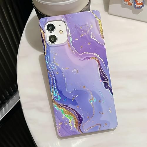 Miniatura 6 de KERZZIL Funda de lujo con diseño de mármol con purpurina compatible con iPhone 11, elegante funda protectora resistente de goma de silicona TPU