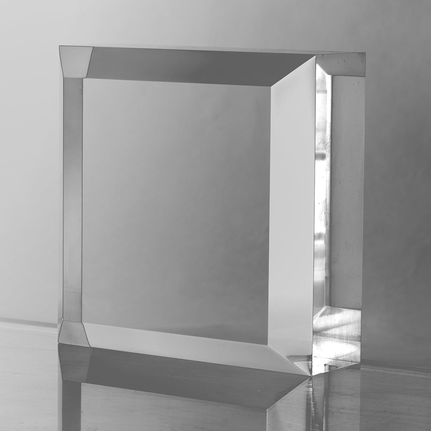 CiaoHER 2in Thickness Beveled Solid Acrylic Display Block Clear Polished Pedestal Stand Riser Solid Base (6x6)