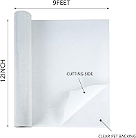 Vista 2 de HTVVETUR Glitter White Heat Transfer Vinyl - 12" x 9ft Iron on Vinyl HTV Vinyl for Shirts, Cameo - Easy to Cut & Weed for Heat Vinyl Design